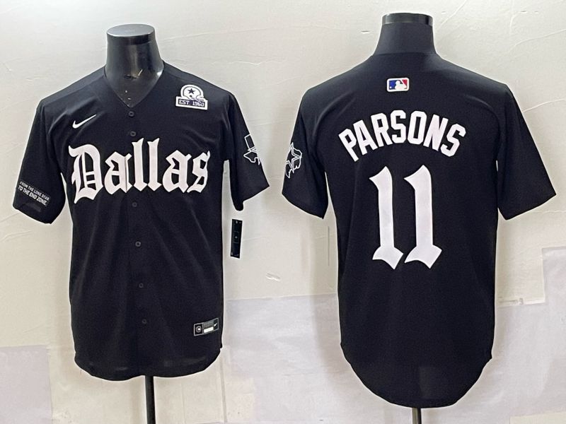 Men 2025 Nike Dallas Cowboys #11 Parsons Black 5th generation Joint Name Limited NFL Jersey 016->dallas cowboys->NFL Jersey